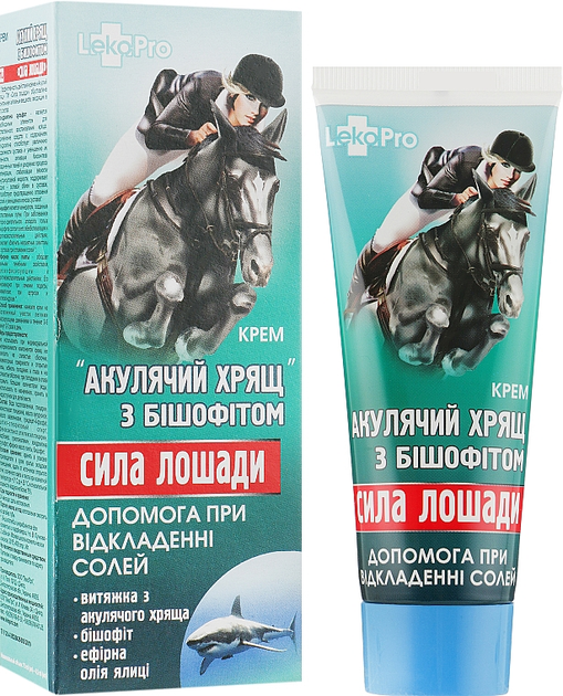 Крем "Сила коня" Акулячий хрящ з бішофітом - LekoPro 75ml (282261-27863) - зображення 1