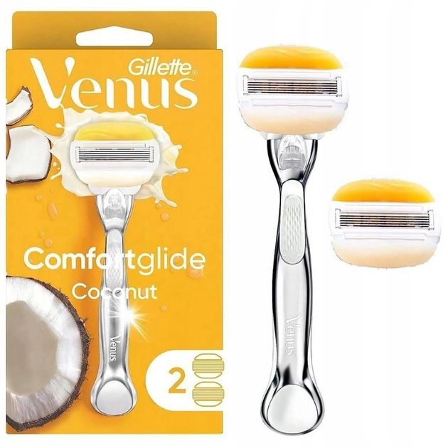 Бритва жіноча Gillette Venus 5 Comfort Glide Coconut з 2 змінними картриджами (7702018570607) - зображення 2