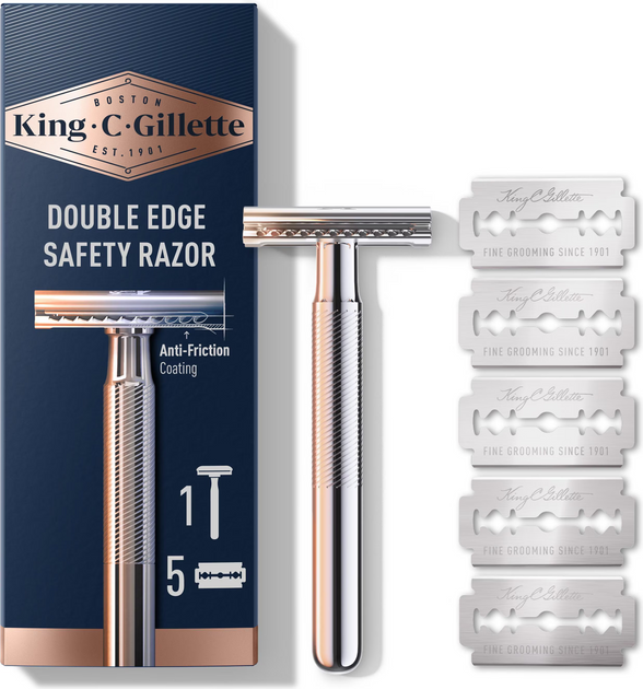 Maszynka do golenia dla mężczyzn Gillette King C z 5 wymiennymi ostrzami (7702018544677) - obraz 2