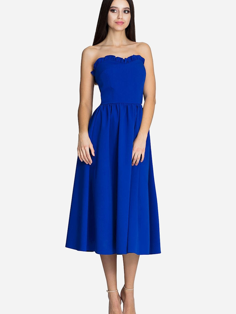 Sukienka midi letnia damska Figl M602 XL Niebieska (5902194349383) - obraz 1