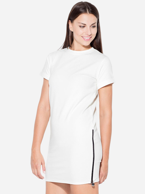 Плаття-футболка коротке літнє жіноче Katrus K349 M Екрю (5902194328401) - зображення 1