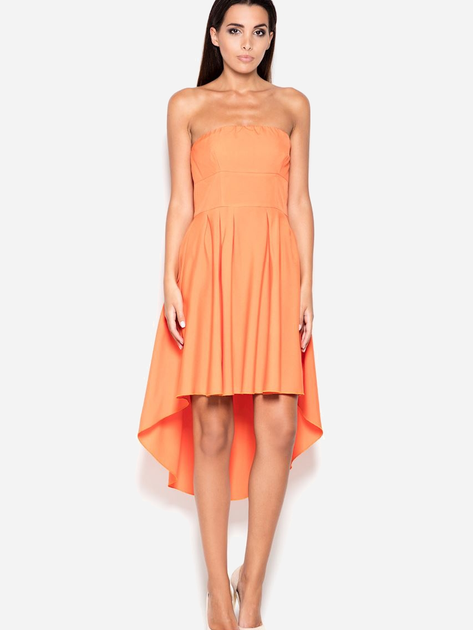 Плаття коротке літнє жіноче Lenitif K031 S Оранжеве (5902194303835) - зображення 1