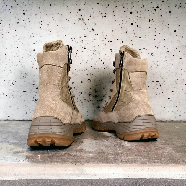 Тактические берцы лето песок кожаные на молнии Win War 45 (30см) - изображение 2