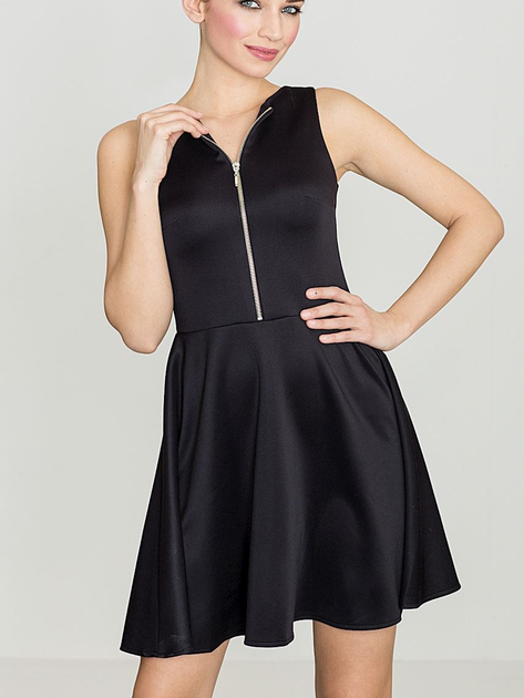 Sukienka trapezowa damska mini Lenitif K098 M Czarna (5902194313988) - obraz 1