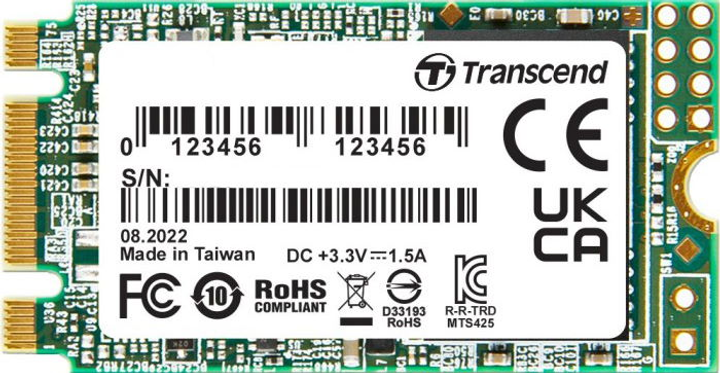 Dysk SSD Transcend 425S 1TB M.2 2242 SATAIII 3D NAND TLC (TS1TMTS425S) - obraz 1