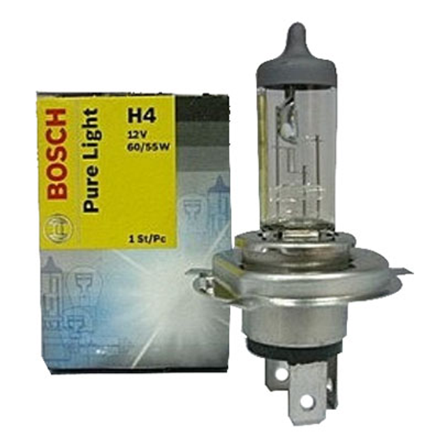 Галогеновая лампа BOSCH Pure Light H4 60/55W 12V P43t (1987302041 ...