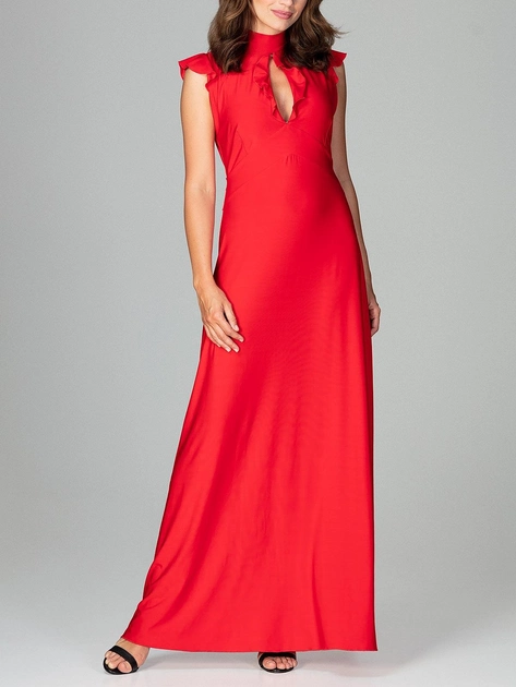 Плаття вечірнє довге жіноче Lenitif K486 M Червоне (5902194353816) - зображення 1