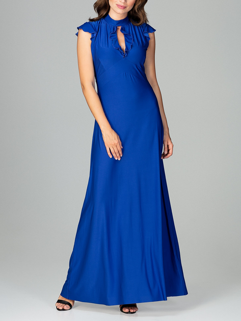 Sukienka wieczorowa długa damska Lenitif K486 S Niebieska (5902194353847) - obraz 1