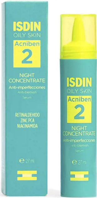 Нічна сироватка для обличчя Isdin Acniben Night Concentrate проти недосконалостей шкіри 27 мл (8429420236219) - зображення 1