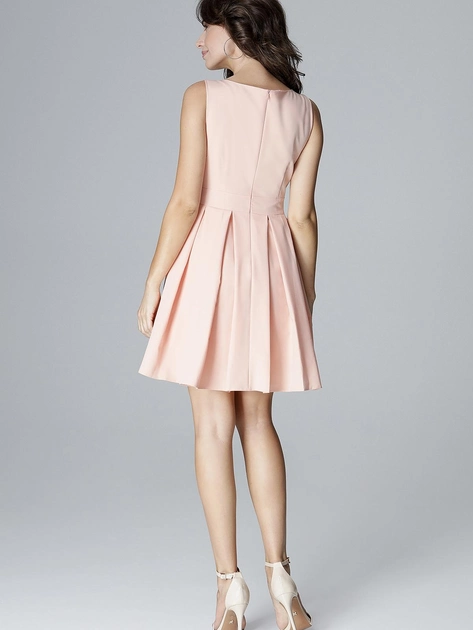 Sukienka trapezowa damska mini Lenitif L006 XL Różowa (5902194356411) - obraz 2