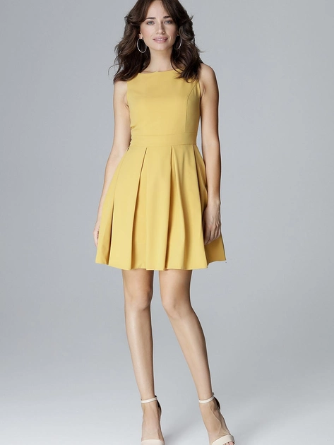 Плаття коротке літнє жіноче Lenitif L006 XL Жовте (5902194356459) - зображення 1