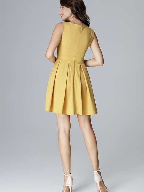 Плаття коротке літнє жіноче Lenitif L006 XL Жовте (5902194356459) - зображення 2