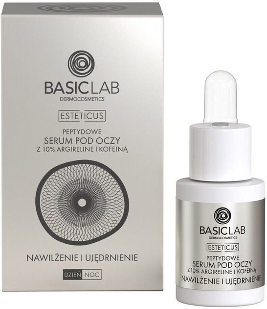 Serum pod oczy BasicLab Esteticus Nawilżenie i Ujędrnienie z 10% peptydem argireline i kofeiną 15 ml (5907637951284) - obraz 1