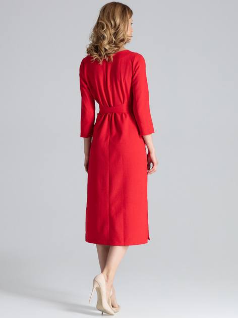 Sukienka midi jesienna damska Figl M631 S Czerwona (5902194361019) - obraz 2