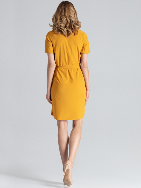Плаття-футболка міді літнє жіноче Figl M669 XL Гірчичне (5902194368124) - зображення 2