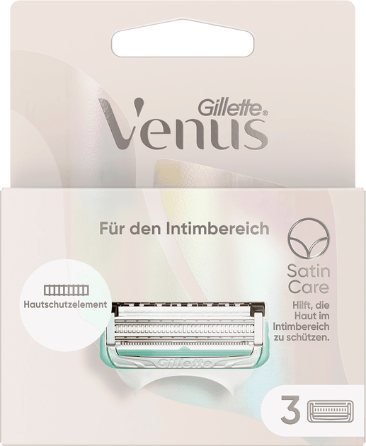 Змінні картриджі для бритви Gillette Venus Satin Care 3 шт (7702018617302) - зображення 1