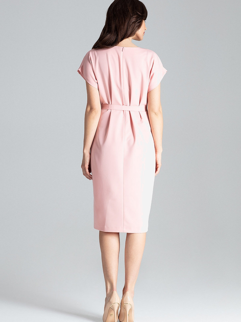 Sukienka ołówkowa damska midi Lenitif L032 S Różowa (5902194365734) - obraz 2