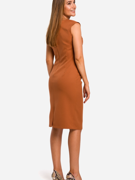 Sukienka ołówkowa damska z rozcięciem Stylove S174 XL Brązowa (5903068444388) - obraz 2