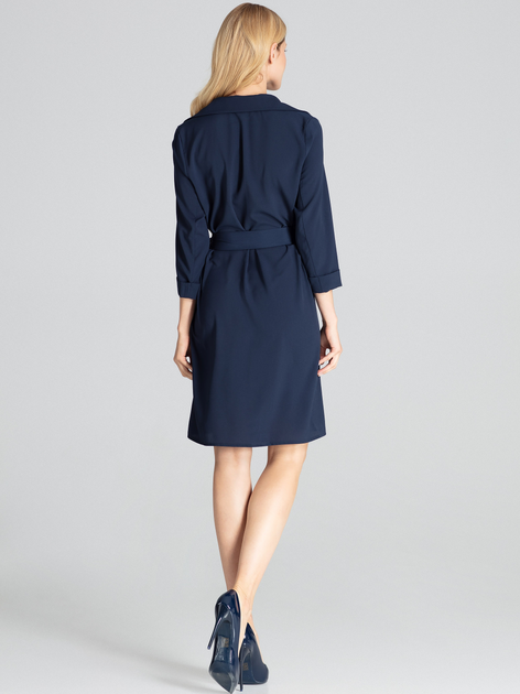 Плаття на запах міді літнє жіноче Figl M680 XL Темно-синє (5902194371926) - зображення 2