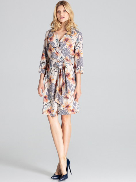 Плаття на запах коротке літнє жіноче Figl M680 L Різнокольорове (5902194371834) - зображення 1