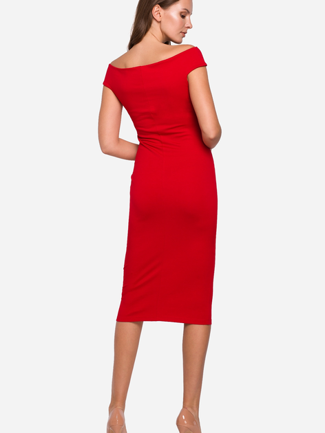 Sukienka ołówkowa damska midi Makover K001 S Czerwona (5903068457166) - obraz 2