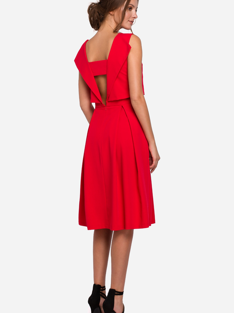 Плаття міді літнє жіноче Makover K005 S Червоне (5903068457913) - зображення 2