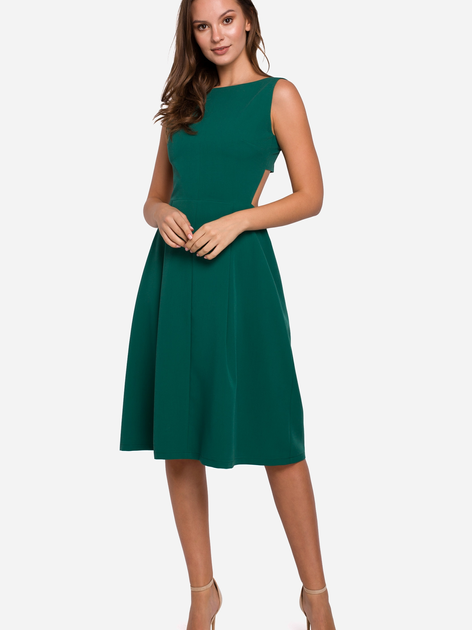 Плаття міді літнє жіноче Makover K011 S Зелене (5903068459160) - зображення 1