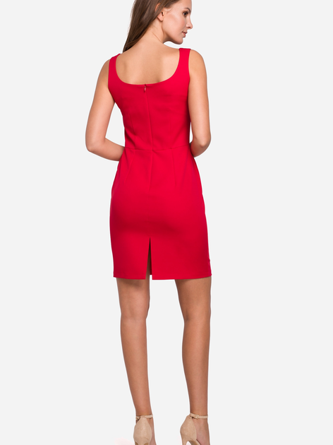Sukienka na ramiączkach damska mini Makover K022 XL Czerwona (5903068460524) - obraz 2