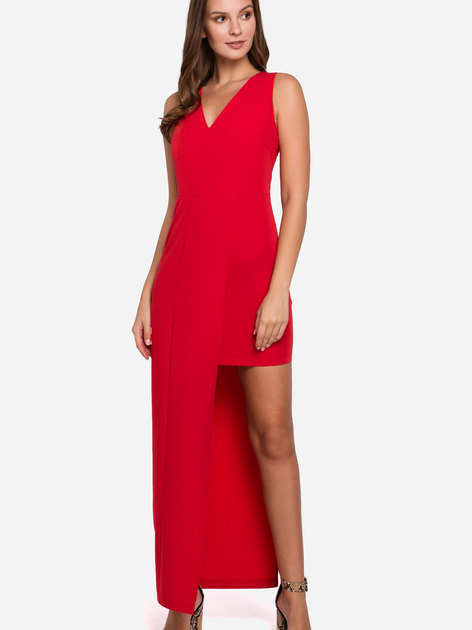 Sukienka wieczorowa letnia damska Makover K026 S Czerwona (5903068461118) - obraz 1