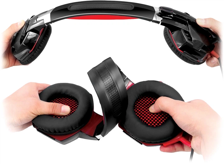 Наушники Real-El GDX-8000 Vibration Surround 7.1 BackLit Black-Red