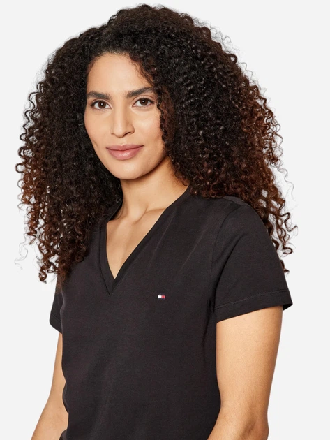 Футболка жіноча Tommy Hilfiger WW0WW24969-017 XS Чорна (8719857916717) - зображення 4
