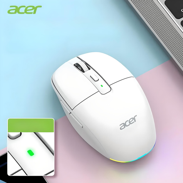 Мышь ACER OMR216 с беспроводным подключением Bluetooth + USB 2.4ГГц ...