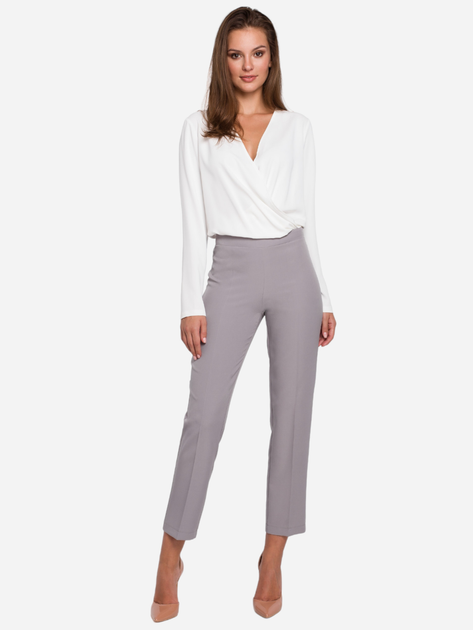 Spodnie slim fit damskie Makover K035 XXL Szare (5903068462580) - obraz 3