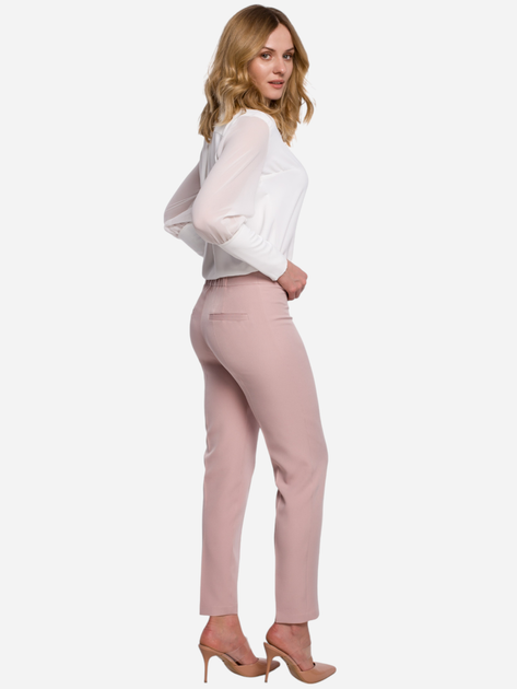 Spodnie slim fit damskie Makover K055 M Różowe (5903068481444) - obraz 2