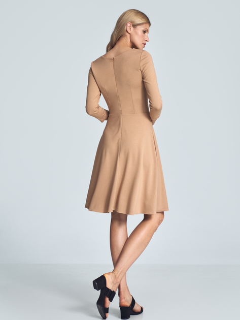 Sukienka midi jesienna damska Figl M709 XL Beżowa (5902194383080) - obraz 2