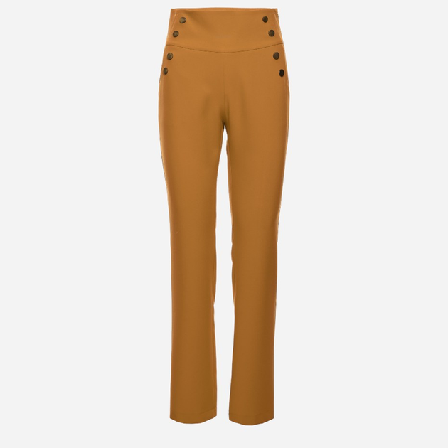 Spodnie regular fit damskie z wysokim stanem Made Of Emotion M530 XXL Cynamon (5903068490484) - obraz 4