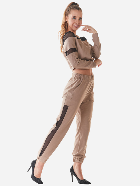 Spodnie dresowe damskie Infinite You M238 XL Beżowe (5902360549234) - obraz 3