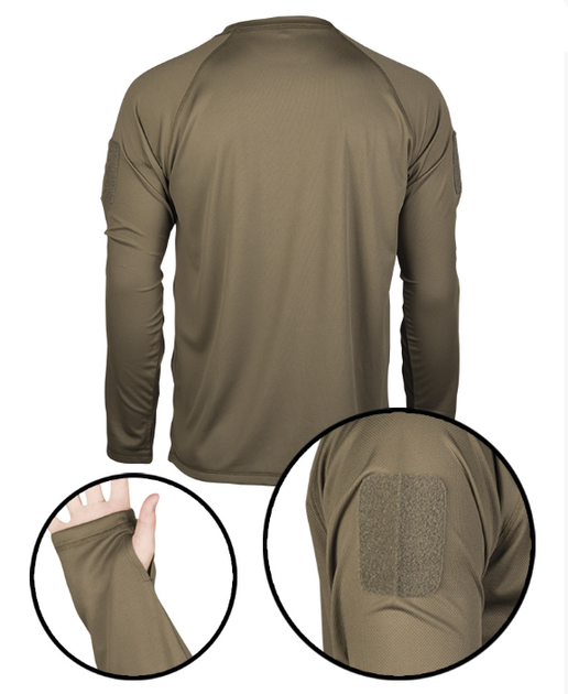 Рубашка тактическая Mil-Tec Термоактивная быстросохнущая S Олива TACTICAL QUICK DRY LANGARMSHIRT OLIV (11082001-902-S) - изображение 2