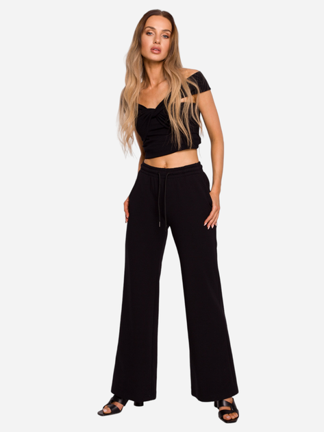 Spodnie dresowe damskie eleganckie Made Of Emotion M675 XXL Czarne (5903887665223) - obraz 3