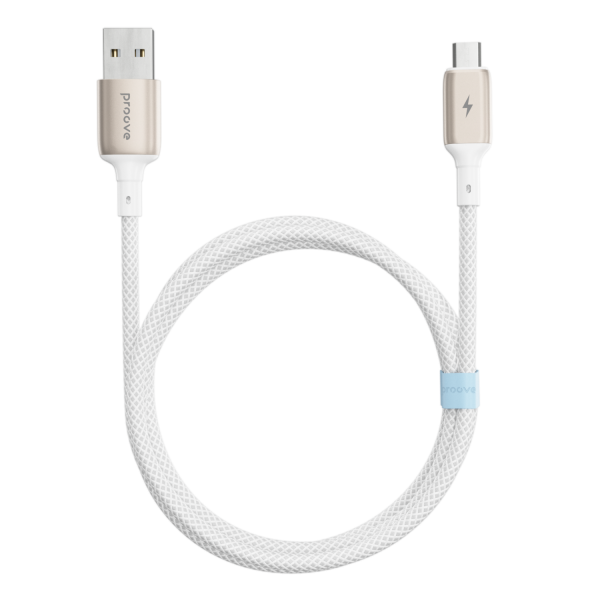 Кабель Proove Dense Metal Micro USB 2.4A 1m White - зображення 2