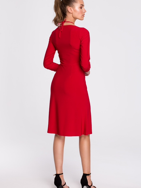 Sukienka midi jesienna damska Stylove S308 2XL Czerwona (5903887663076) - obraz 2