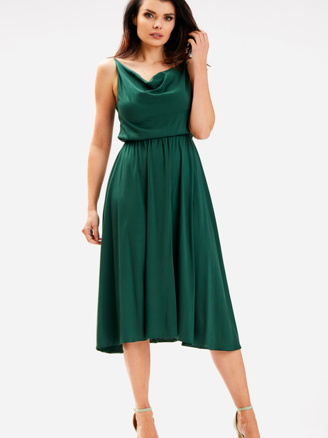 Плаття міді літнє жіноче Awama A579 XL Темно-зелене (5902360580404) - зображення 1