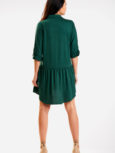 Плаття-сорочка коротке літнє жіноче Awama A584 L-XL Темно-зелене (5902360581043) - зображення 2