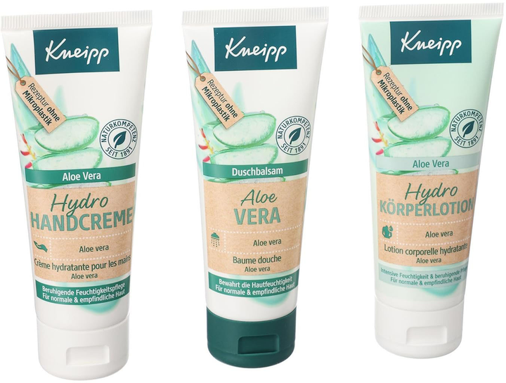 Набір Kneipp Aloe Vera Гель для душу 75 мл + Крем для рук 75 мл + Лосьйон для тіла 75 мл (4008233163109) - зображення 2