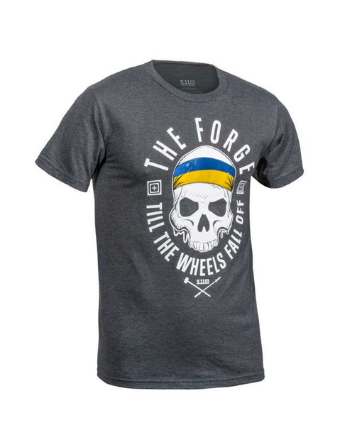 Футболка 5.11 THE FORGE UKRAINIAN FLAG TEE 2XL CHARCOAL HEATHER - изображение 2