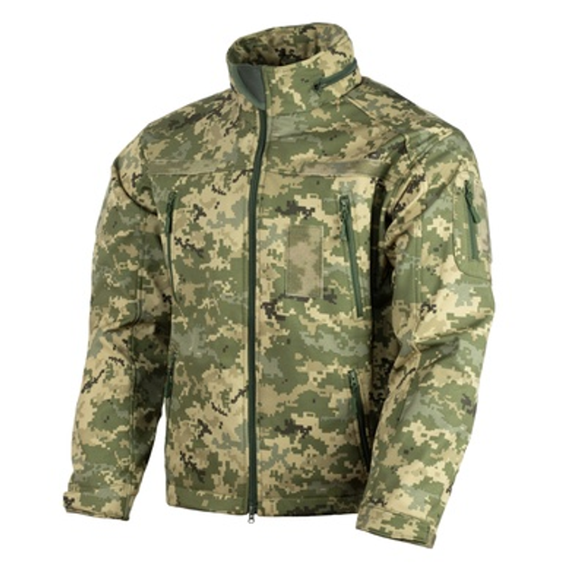 Куртка Vik-Tailor SoftShell з липучками для шевронів ММ-14 піксель ЗСУ 60 - зображення 1