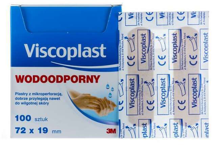 Wodoodporny plaster 3M Viscoplast Water 72 x 19 mm 100 szt (5902658380242) - obraz 1