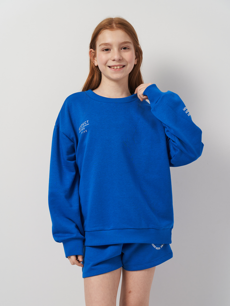 Подростковый комплект (свитшот + шорты) для девочки Minoti 40575TEN 152-158 см Синий (5063025275001) - изображение 3