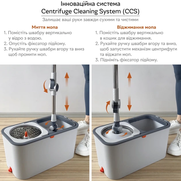 nabe190 16枚セット Швабра Minky Opti-Clean Spin Mop набір відро + швабра, 1 шт за