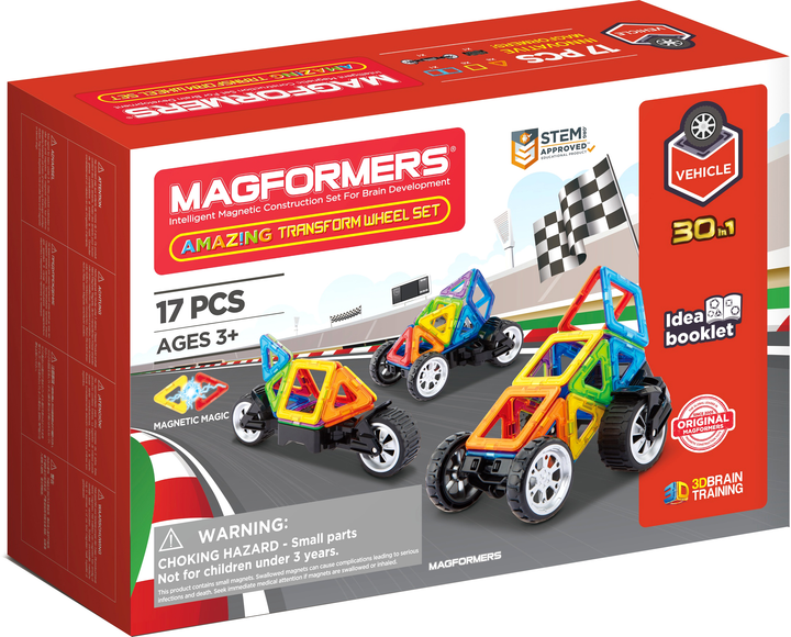 Конструктор магнітний Magformers Amazing Transform Wheel Set 17 деталей (8809465530198) - зображення 1